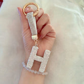 Rhinestone Alphabet Keychain